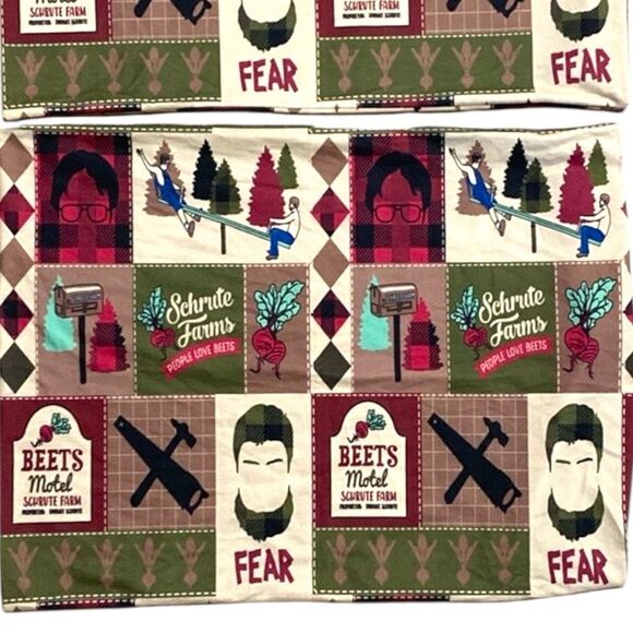 The Office Schrute Farms Pillowcases Set‎ of 2 Dwight Fear Beets Motel 25x19.5 - Picture 15 of 15